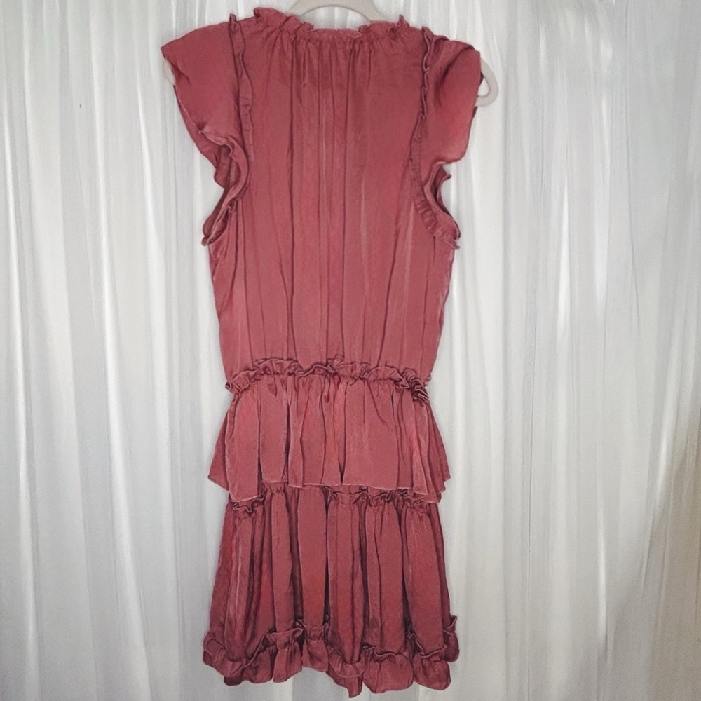 Pink Ruffled Tiered Mini Sundress - Picture 2 of 3